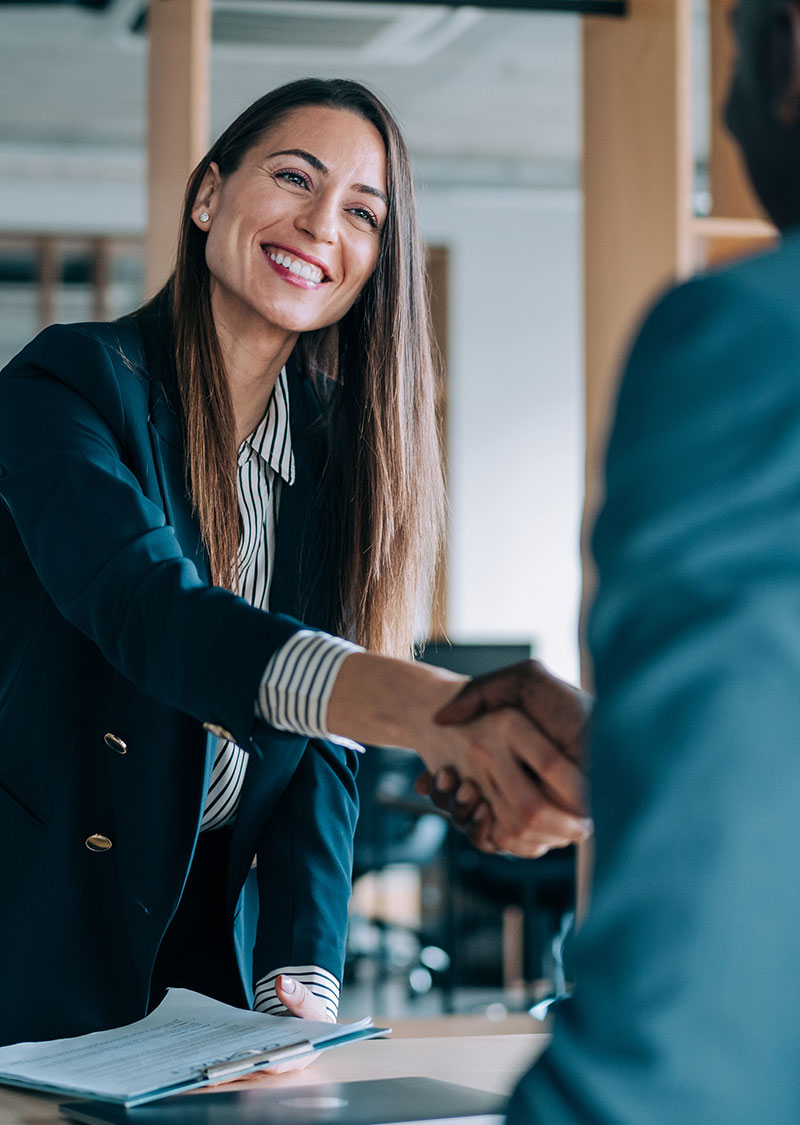 Business people shaking hands in the office